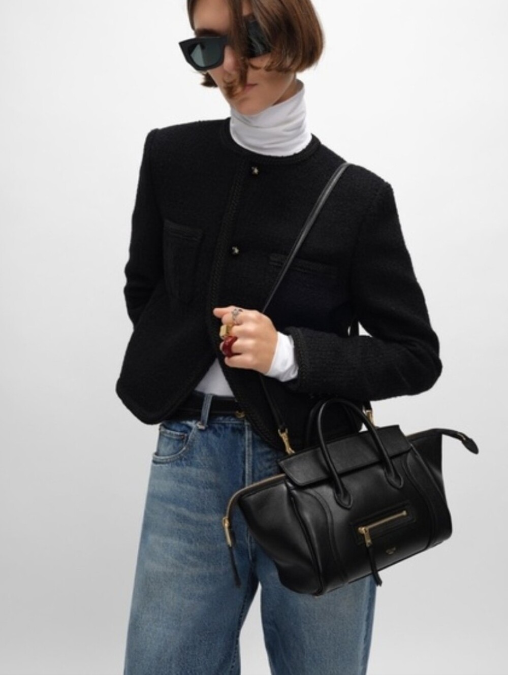 Brand NEW!! CELINE LITTLE LUGGAGE IN GRAINED CALFSKIN Black MSRP $3990 USD W/COA - Picture 8 of 16